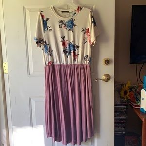XL Purple and Floral Dress
